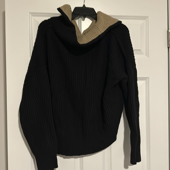 AS IS! NWT! Banana Republic Black Oversized Half-Zip Sweater - Size Large - Picture 8 of 14